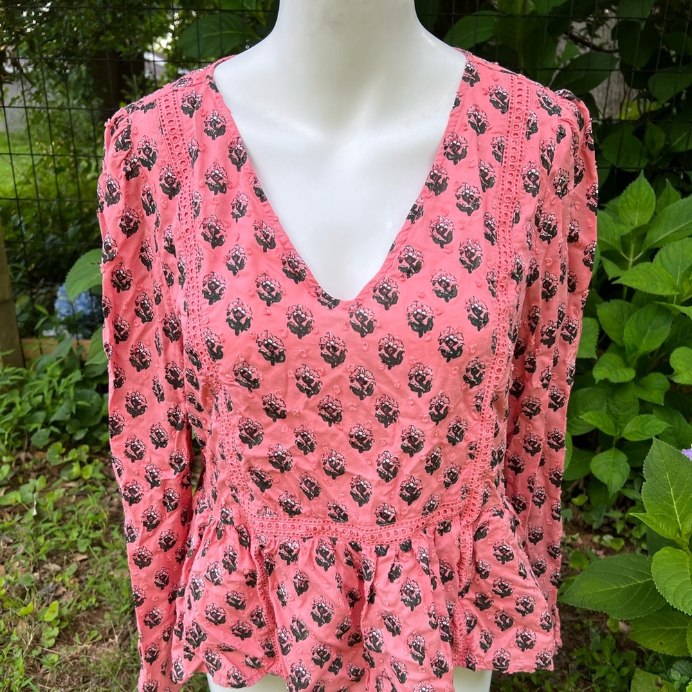 LOFT Pink Peplum Top
